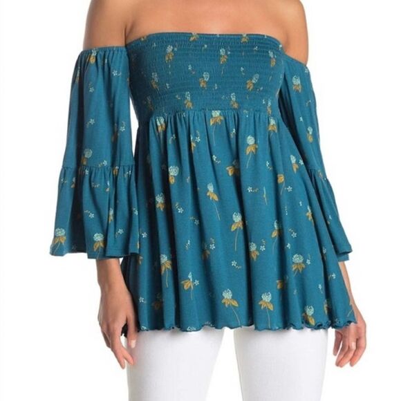 Free People NWT Mermaid Combo Top *M* Ocean Blue - Picture 1 of 12